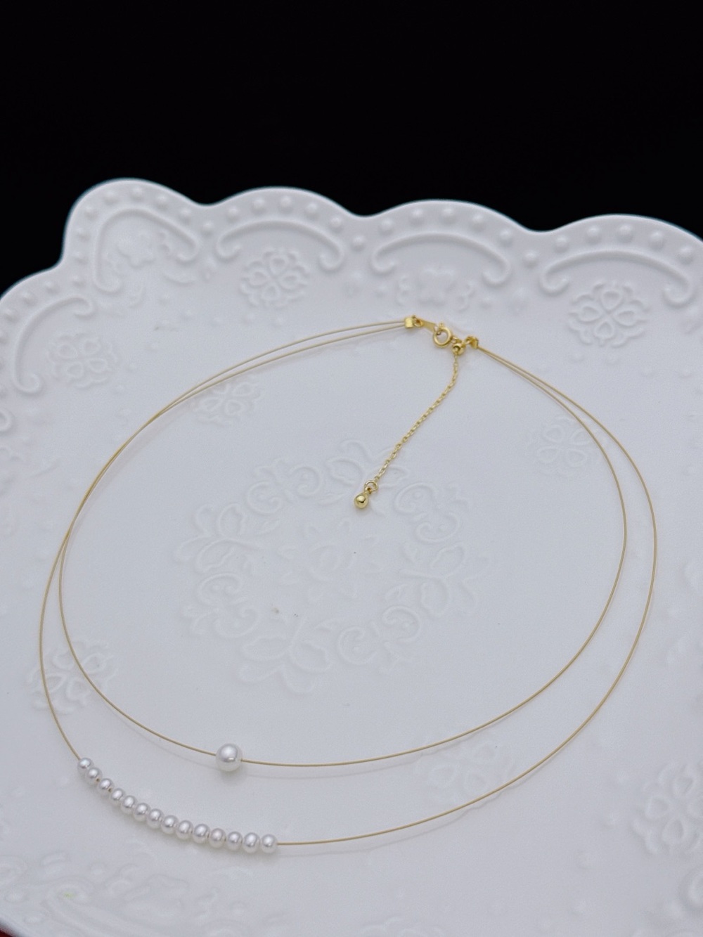 S925 Handmade Freshwater Baby Pearl Double Layer Necklace 26X443 - Picture 3 of 8
